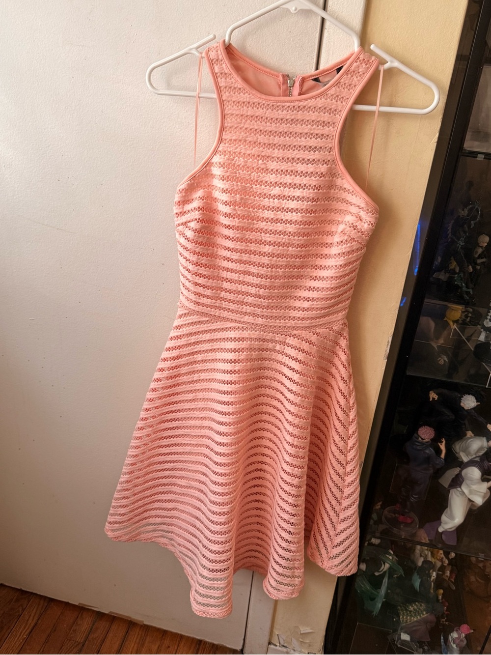 Guess Womens' Peach Crochet Fit & Flare Dress